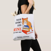 Tote Bag S'AMUSER CES LIVRES SONT À MOI Lecture Chat (De près)