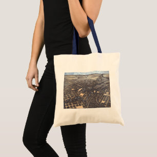 Tote Bag San Antonio, Texas, carte antique aérienne de la v