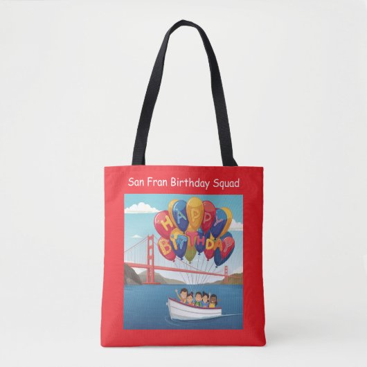 Tote Bag San Francisco Birthday Squad Balloon Design (Devant)