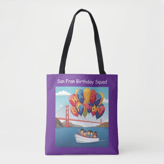 Tote Bag San Francisco Birthday Squad Balloon Design (Devant)