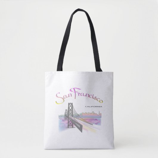 Tote Bag San Francisco, CA, Arc-en-ciel, Cool (Devant)