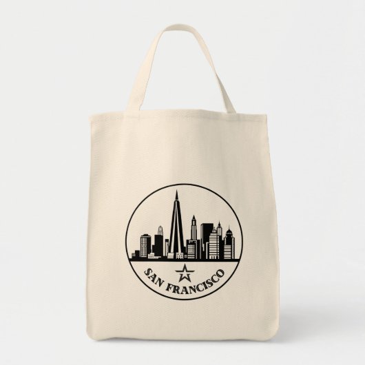 Tote Bag San Francisco California Stylisé Skyline (Devant)