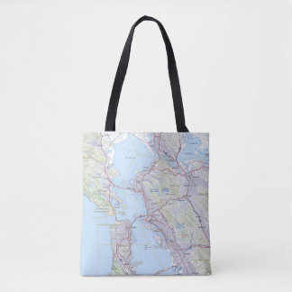 Tote Bag San Francisco et la carte de la baie