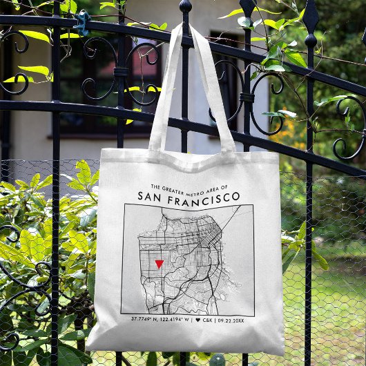 Tote Bag San Francisco Love Locator | City Map Mariage Four