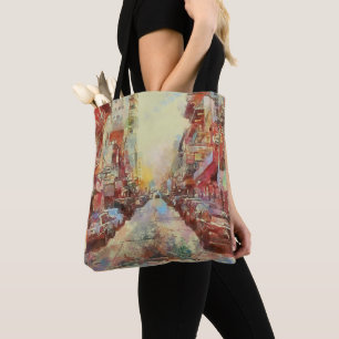 Tote Bag San Fransisco Watercolor CIty Scape Texte personna