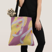Tote Bag Sandales Flipflop de plage jaune (De près)