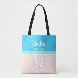 Tote Bag Sandales sur la plage Monogrammé Mariage de la ser