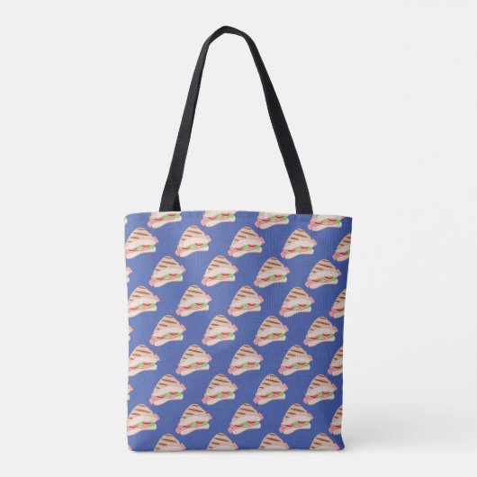 Tote Bag Sandwiches - Bacon laitue tomate - vos initiales (Dos)