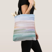 Tote Bag Sandy Beach Ocean Waves Coucher de soleil Couleur (De près)