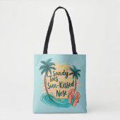 Tote Bag Sandy Toes Soleil Baisé Nez Plage Esthétique (Devant)