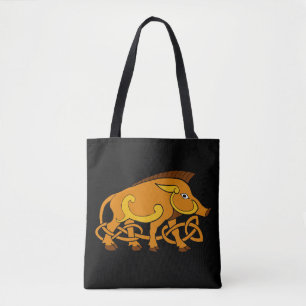 Tote Bag Sanglier de noeud celtique médiéval d'art