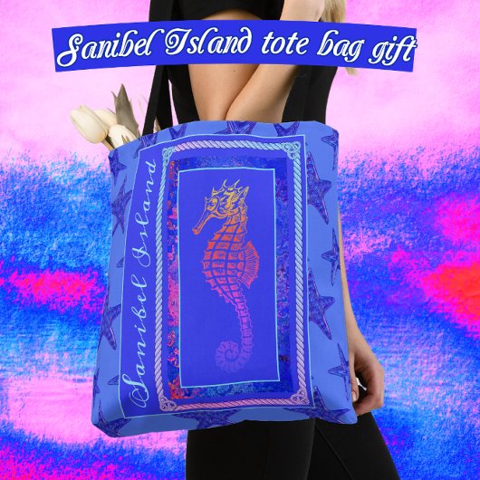 Tote Bag Sanibel Island, Floride Hippocampe et Starfish