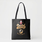 Tote Bag Santa 2026 Party Mode Gold Disco Christmas (Devant)