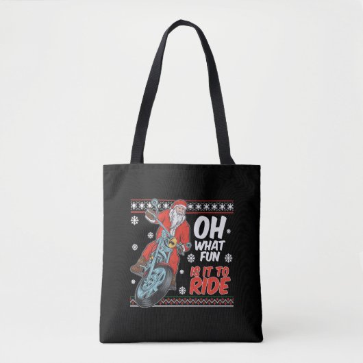 Tote Bag santa claus équitation moto noël (Devant)