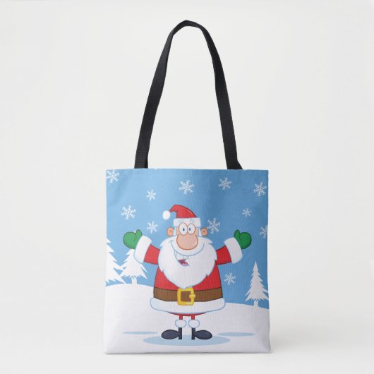 Tote Bag Santa Claus in Snowy Winter Scene (Devant)