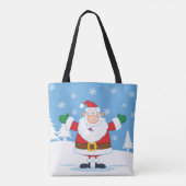 Tote Bag Santa Claus in Snowy Winter Scene (Dos)