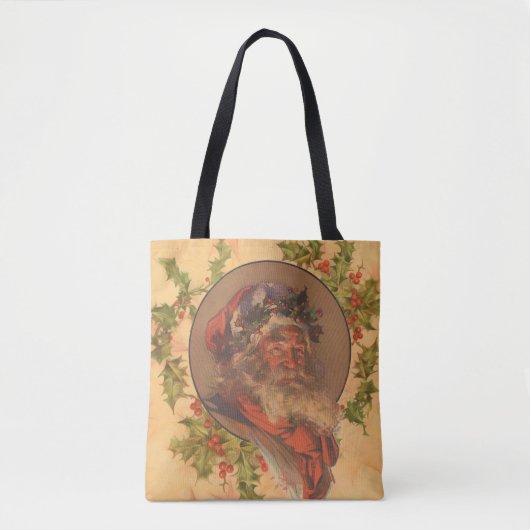 Tote Bag Santa Claus Noël Portrait Vintage (Devant)