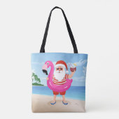 Tote Bag Santa Claus with flamingo (Dos)