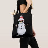 Tote Bag Santa Snowman Golf Ball Christmas Golfer Gift  (De près)