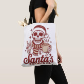 Tote Bag Santa's Favorite Ho Skeleton Snarky Christmas  (De près)