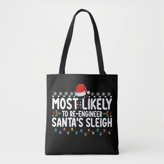 Tote Bag Santas Sleigh Noël, Ingénieur (Devant)