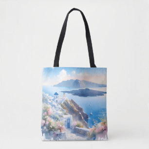 Tote Bag Santorin Classic Blue Mariage Anniversaire