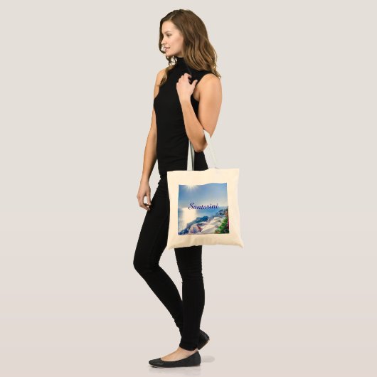 Tote Bag Santorini Grèce (Devant (modèle))