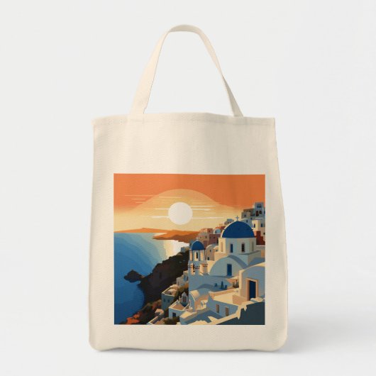 TOTE BAG SANTORINI GRÈCE N° 1 (Devant)