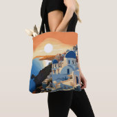TOTE BAG SANTORINI GRÈCE N° 1 (De près)