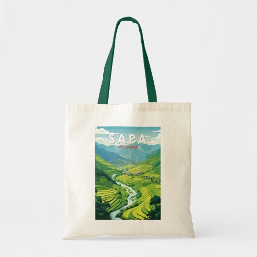 Tote Bag Sapa Vietnam Travel Art Vintage (Devant)