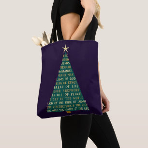 Tote Bag Sapin de Noël des Noms de Jésus