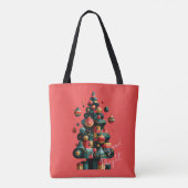 Tote Bag Sapin de Noël géométrique (Dos)