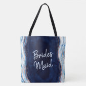 Tote Bag Sapphire Blue Rose Gold Geode Agate Bridesmaid (Devant)