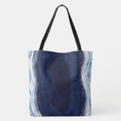 Tote Bag Sapphire Blue Rose Gold Géode Agate Marbre Bride (Dos)