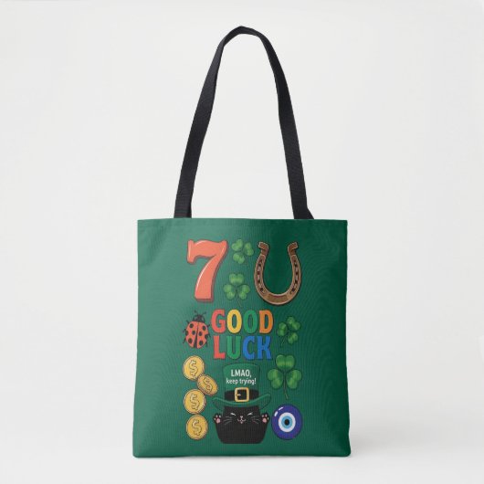 Tote Bag Sarcastic black cat &Lucky charms (Devant)