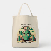 Tote Bag Sarcastic Cactus with Low Battery (Dos)