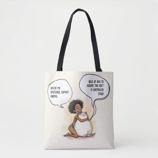 Tote Bag Sarcastic Introvert Emotional Support Cat Quote (Devant)