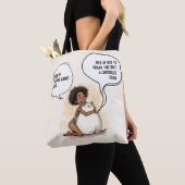 Tote Bag Sarcastic Introvert Emotional Support Cat Quote (De près)
