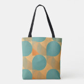 Tote Bag Sarcelle, Brun clair et Orange dans un motif de st (Dos)