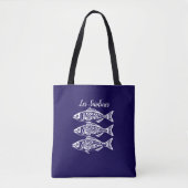 Tote Bag Sardines-Bleu Hawaïen (Devant)