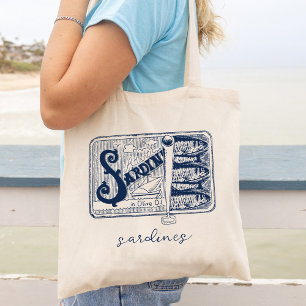 Tote Bag Sardines de poisson en étain Pêcheur esthétique