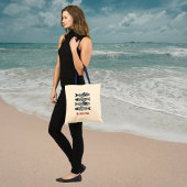 Tote Bag Sardines de style patchwork thème de la plage côti