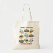 Tote Bag SARDINES Dinned Rappelez-vous quand vous mangez .. (Devant)