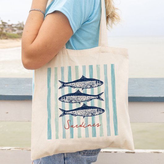 Tote Bag Sardines Fisherman Stripes esthétiques