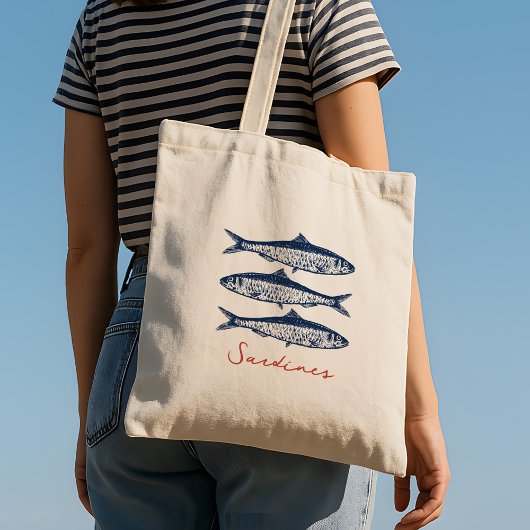 Tote Bag Sardines Pêcheur Côtier esthétique