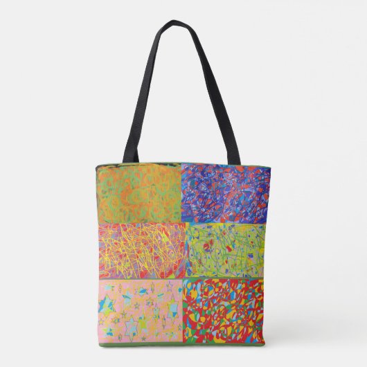 Tote Bag sari d'art abstrait comme patchwork (Dos)