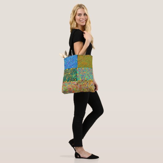 Tote Bag sari d'art abstrait comme patchwork (Sur le modèle)