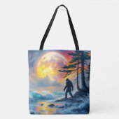 Tote Bag Sasquatch debout sur une rive océanique (Devant)
