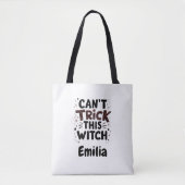 Tote Bag Sassy Can't Trick This Witch Halloween Nom (Devant)