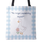 Tote Bag Sassy Goose with Blue Gingham Charm